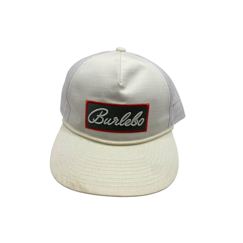Burlebo White Mesh Trucker Hat Baseball Cap Adjustable Snapback Hunting Outdoors